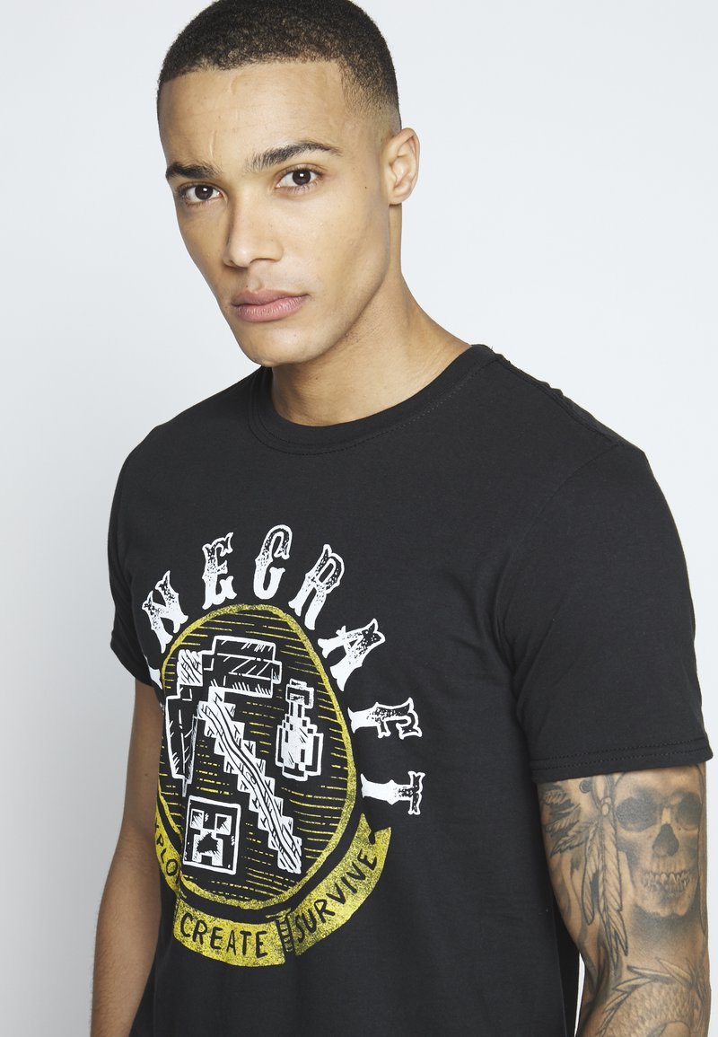 bioworld minecraft t shirts med print black svart zalando no