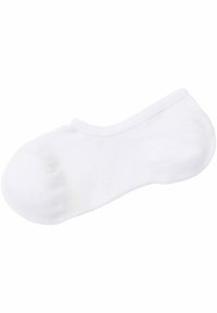White ankle sock made of cotton blend, featuring a ribbed cuff, smooth texture, and a low-cut design suitable for athletic or casual wear.