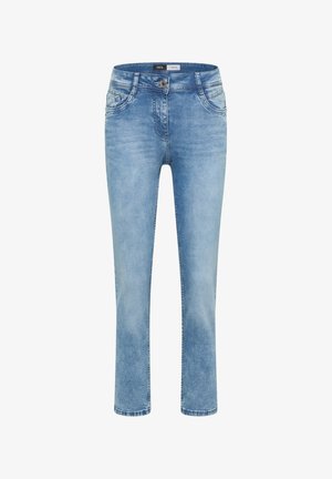 Cecil, MID-WAIST SLIM-LEG JEANS IN A CASUAL FIT, bleached denim