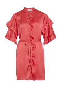 VILA KURZ KURZARM - Blousejurk - poppy red