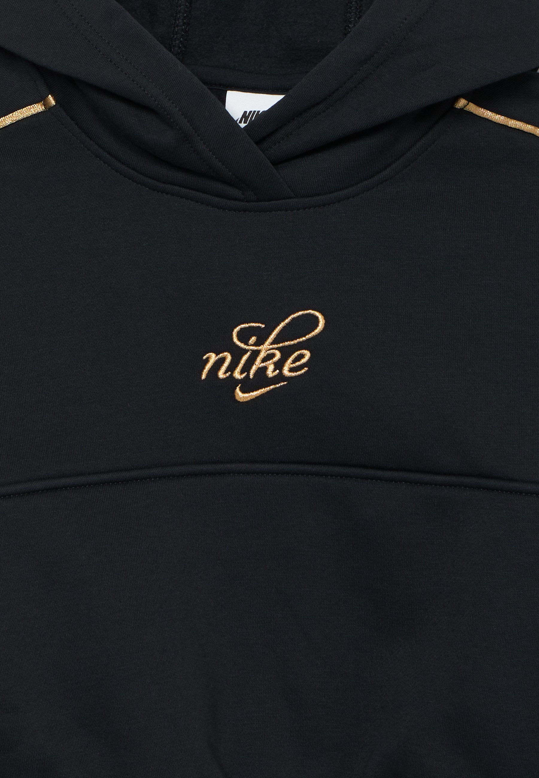 black and gold nike swoosh hoodie