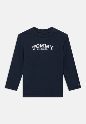 TEXTURED LOGO LONG SLEEVE T-SHIRT - T-shirt à manches longues - dark night navy