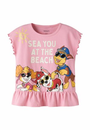 Name it NMFMINA PAW SS NREG TOP CPLG - T-shirt imprimé - pink drink