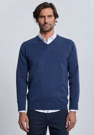CUELLO PICO CLÁSICO - Jersey de punto - azul