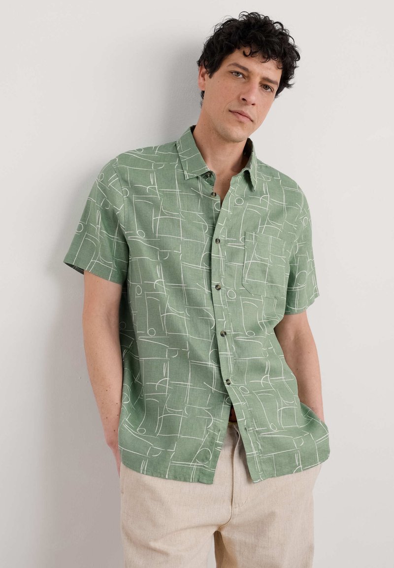 Seasalt Cornwall HERON SHORT SLEEVE - Camisa - loose lines dark pistachio