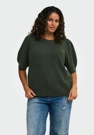 ONLY Carmakoma, CARRICA LIFE 2/4 PULLOVER KNT NOOS - Základné tričko - kambaba