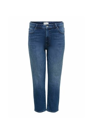 ONLY Carmakoma, STRAIGHT FIT JEANS CAREMILY HIGH WAIST STRAIGHT FIT ANKLE LENGTH JEANS - Jeans fuselé - dark blue denim