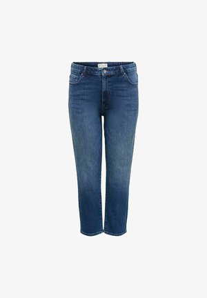 ONLY Carmakoma, STRAIGHT FIT JEANS CAREMILY HIGH WAIST STRAIGHT FIT ANKLE LENGTH JEANS - Jeans Tapered Fit - dark blue denim
