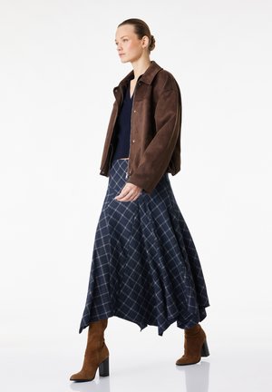 Koton, PLAID MIDI - A-lijn rok - dark blue
