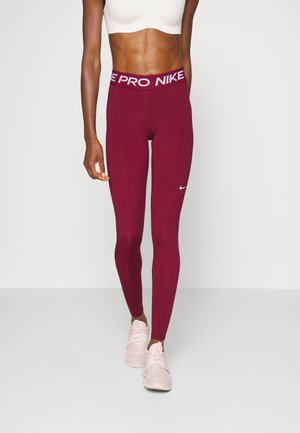 Leggings - dark beetroot/white
