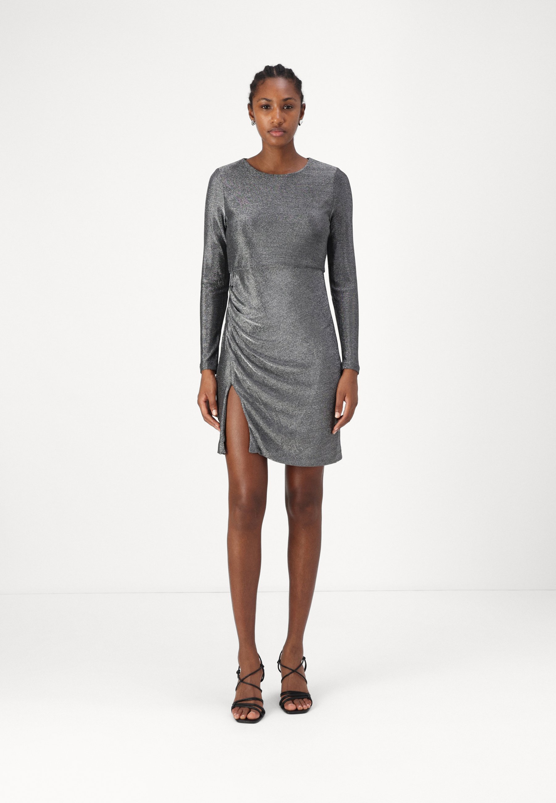 dkny grey dress Metallic Bubble Logo Sneaker Dress | Shift Dress main image 0