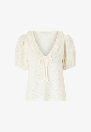 Ellos Collection, OBERTEIL MIT EINEM LOCH-MUSTER. - Bluse - white