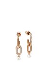 CONSTELLA DROP CRYSTAL PEARL ROUND CUT - Pendientes - rose gold-coloured