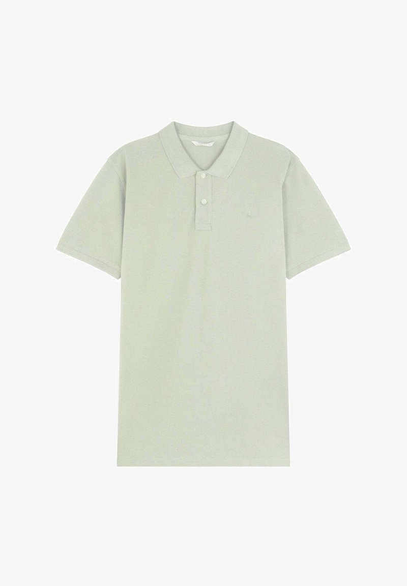 Polohemd in Hellgrün, aus strapazierfähigem Stoff, mit kurzen Ärmeln, klassischem Kragen mit zwei Knöpfen und kleinem Logo auf der Brust.