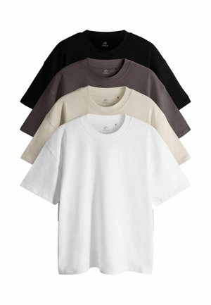 OVERSIZED - 4 PACK SHORT SLEEVE - Basic T-shirt - black grey white