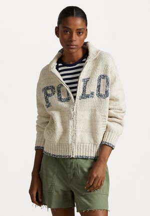 COTTON BLEND SWEATER CARDIGAN - Strickjacke - cream/blue multi