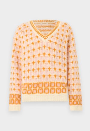 NORWEGIAN V NECK - Jersey de punto - orange