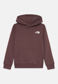Sweatshirt com capuz em bordô, com um bolso canguru, punhos canelados e o logótipo branco da The North Face na área do peito esquerdo.