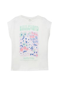 s.Oliver MIT GLITZER IN SHAPE - T-Shirt print - weiß