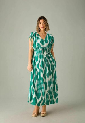 Live Unlimited London GEO PRINT DRAWSTRING  - Maxi-jurk - green