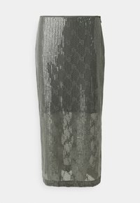 GONNA PIZZO PAILLETTES - Jupe crayon - acciaio