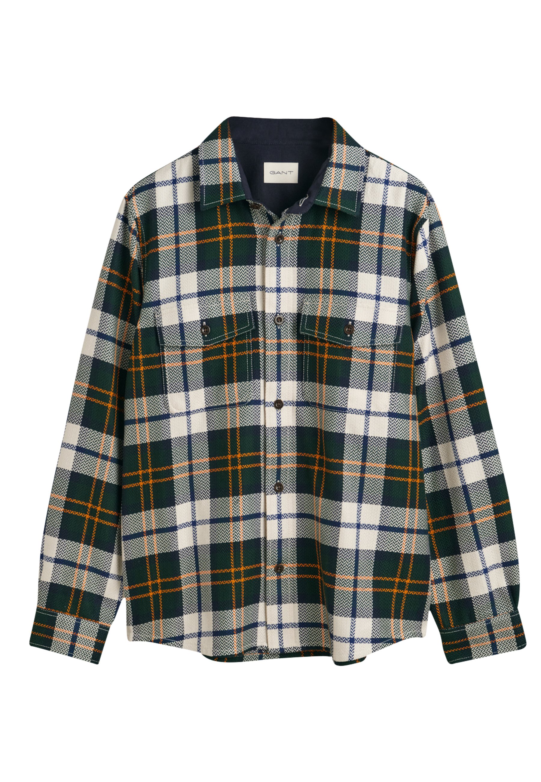 GANT CHECKED HERRINGBONE - Lehká bunda - tartan green