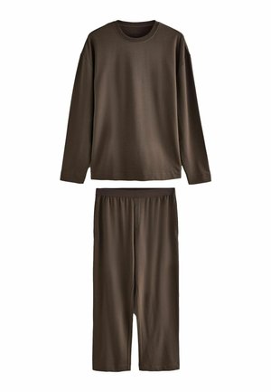 REGULAR FIT - LONG SLEEVE LOUNGE SET - Nachtwäsche Set - chocolate brown