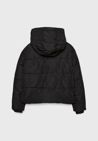 Stradivarius HOODED PUFFER - Zimná bunda - black