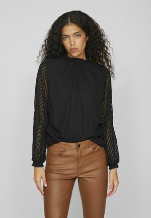 MIT LANGEN ÄRMELN HIGH NECK - Bluse - black