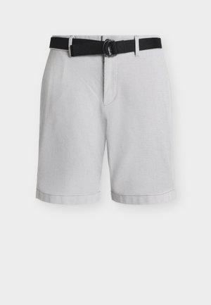TOM TAILOR DENIM, REGULAR STRUCTURED CHINO SHORT - Short - grey white twill structure