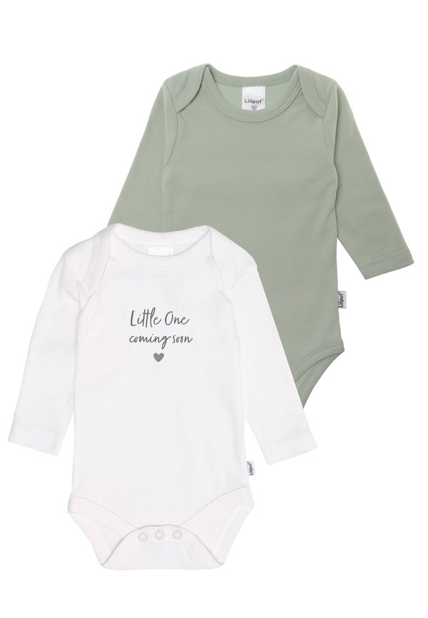 LANGARM LITTLE ONE COMING SOON 2 PACK - Body - grün weiss