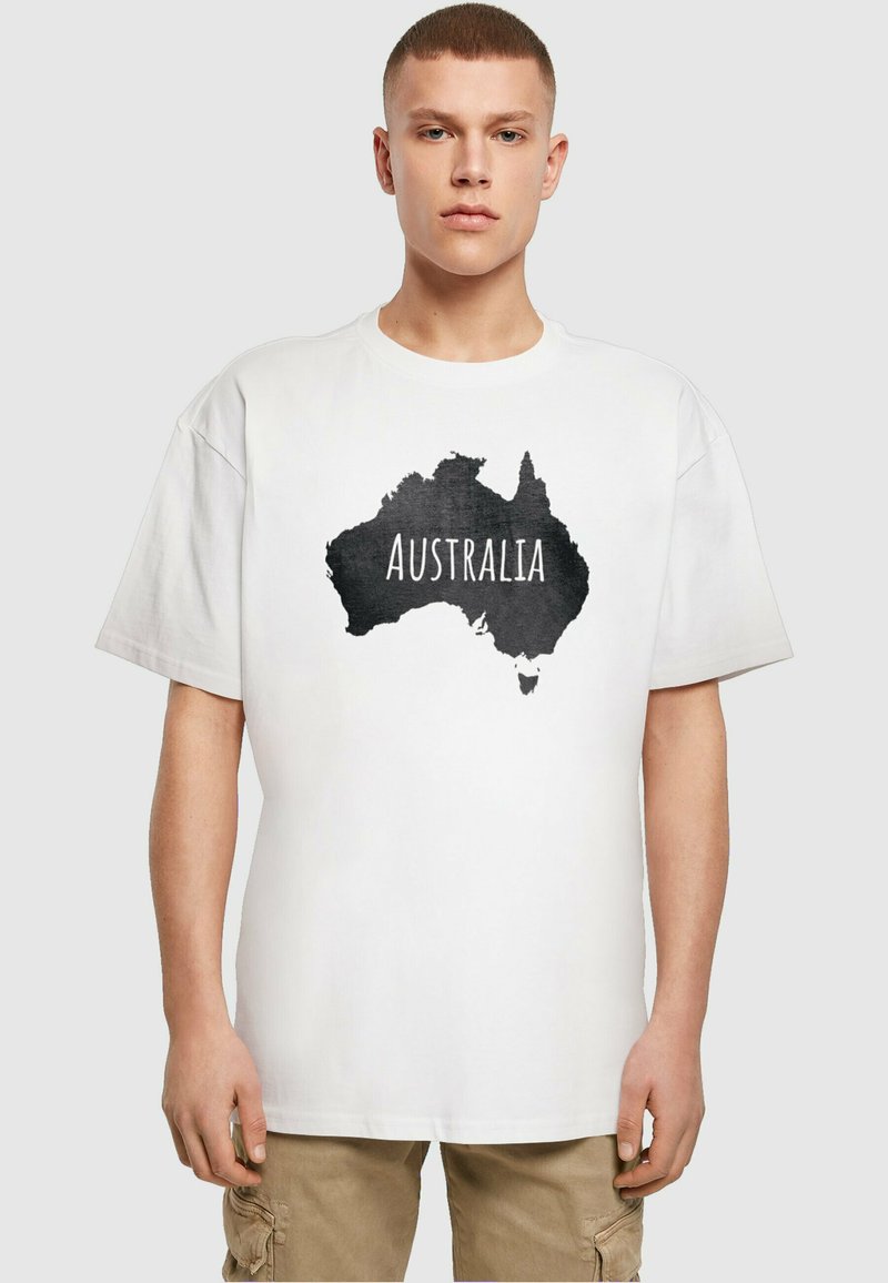 Merchcode AUSTRALIA HEAVY OVERSIZE TEE - Camiseta estampada - white