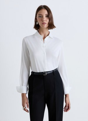 Calliope, CAMICIA TINTA UNITA - Button-down blouse - bianco ottico