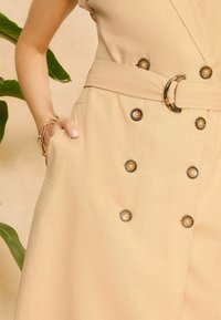 Love & Roses DOUBLE BREASTED MIDI - REGULAR FIT - Tričkové šaty - beige
