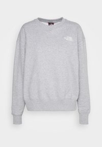 Felpa grigia realizzata in misto cotone. Presenta polsini e orlo a costine, collo tondo e un piccolo logo bianco sul lato sinistro del petto.