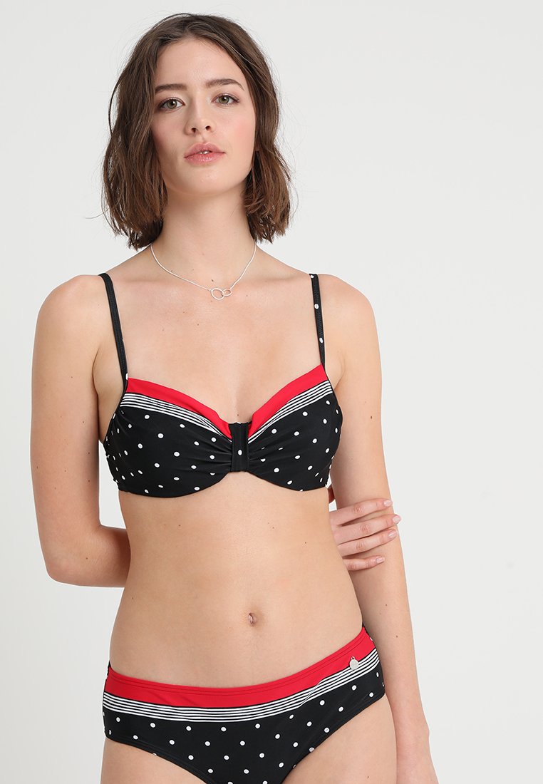 LASCANA MONROE WIRE BANDEAU - Bikinitop - black/red
