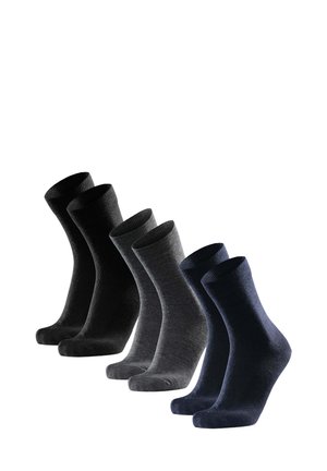 3 PACK - Träningssockor - black grey dark navy