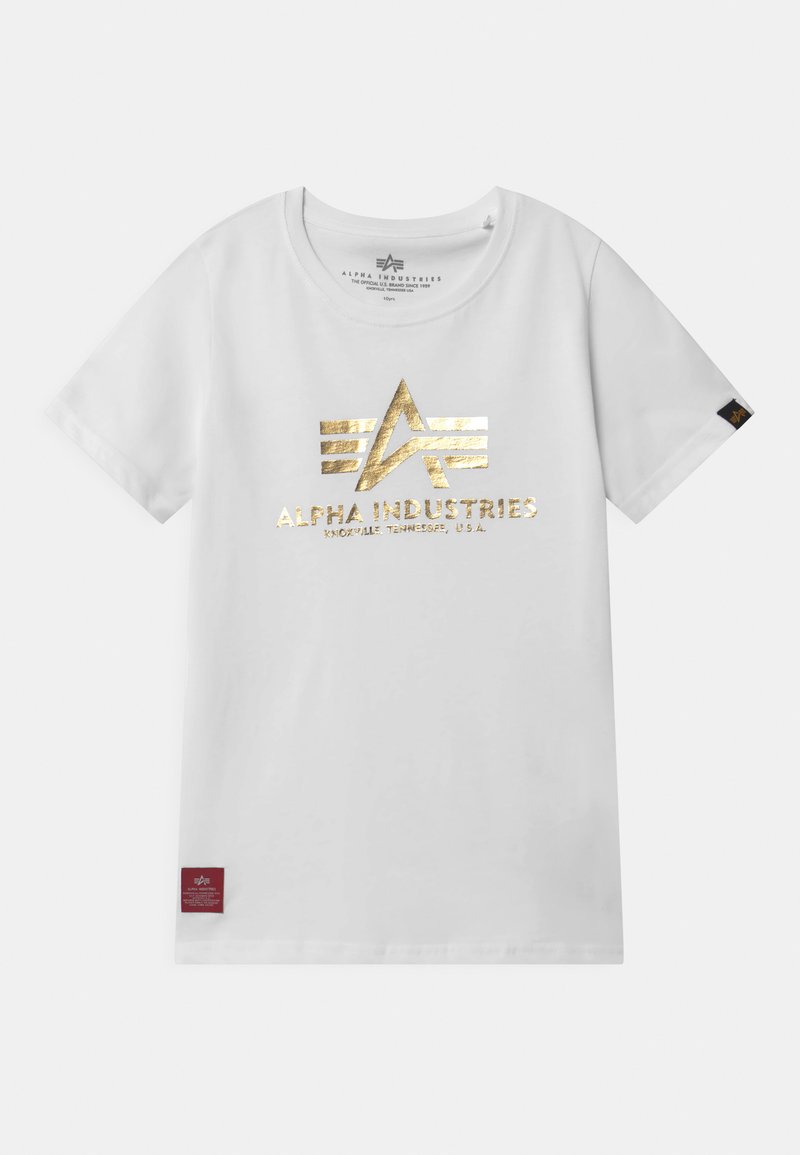 Alpha Industries BASIC PRINT KIDS TEENS - T-shirt imprimé - white/yellow gold