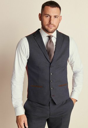 HERRINGBONE  REGULAR FIT - Suit waistcoat - navy