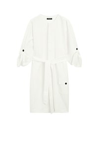 CONTRAST BUTTONS WITH BELT - Skjortklänning - WHITE
