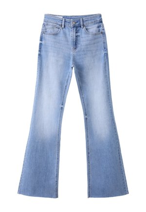 Stradivarius, D74 BELL BOTTOM STRETCH SLIT JEANS 04804586 - Jean bootcut - destroyed denim