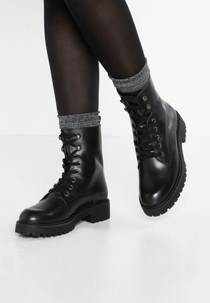 Platform ankle boots - black