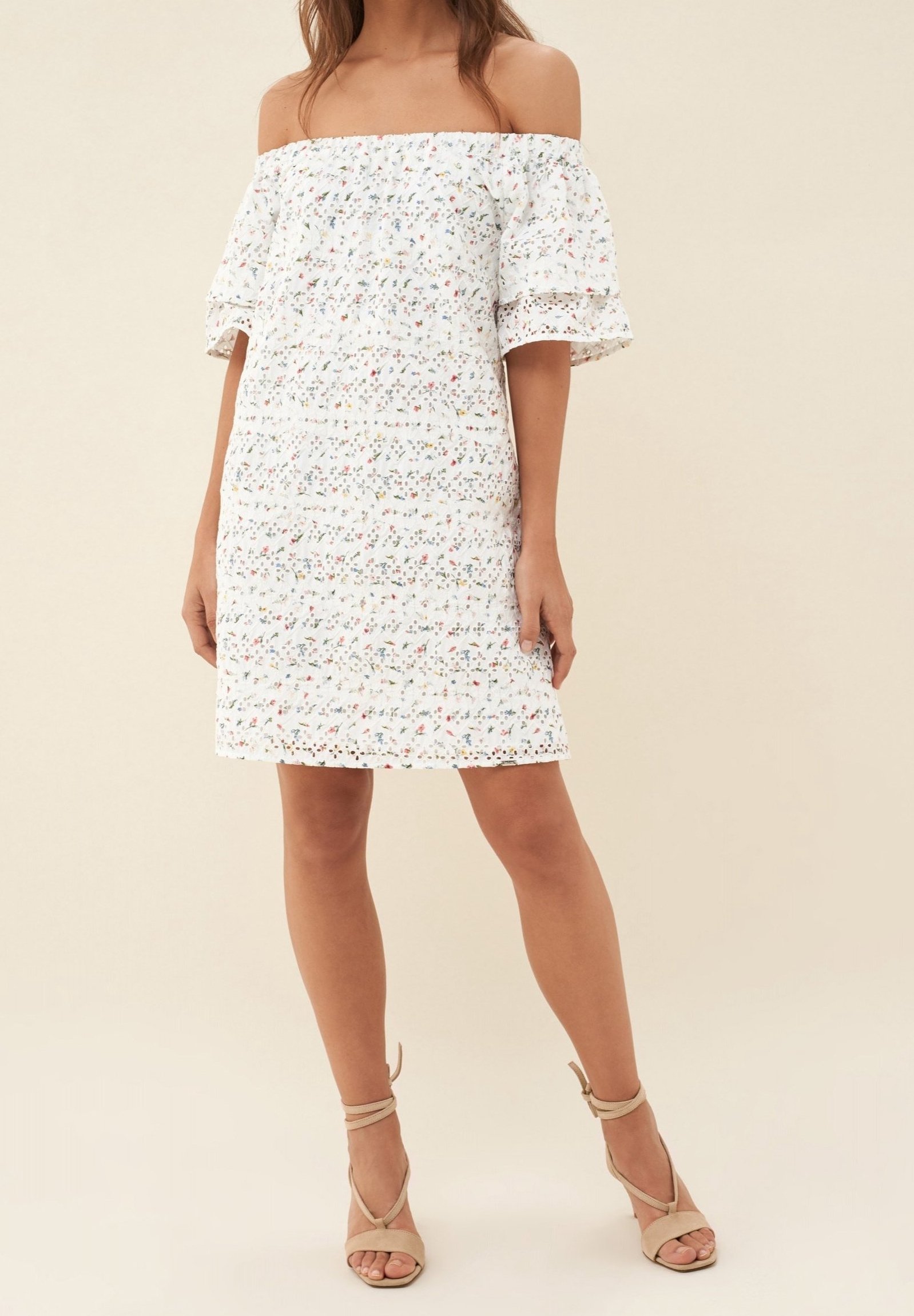 long white turtleneck dress Ulla Johnson Ida Ruched Turtleneck Midi Dress