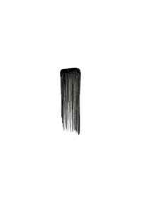 Pettine nero con un manico rettangolare e denti lunghi e dritti. Design elegante, texture liscia e colore uniforme in tutto il pettine.