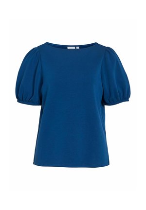 VILA, SHORT SLEEVED TOP VIREFLECT BOATNECK - T-shirt basique - navy peony