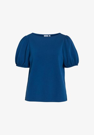 VILA, SHORT SLEEVED TOP VIREFLECT BOATNECK - T-shirt basique - navy peony