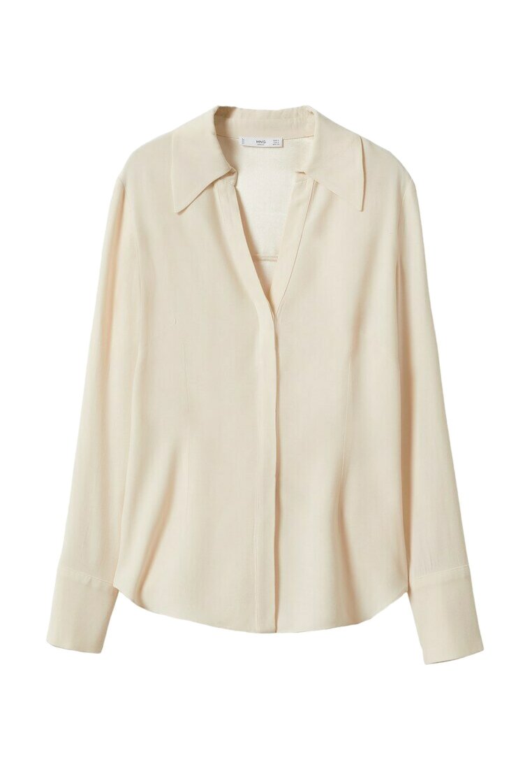 Mango Overhemdblouse crème Mango Overhemdblouse crème