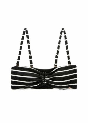 Next TRIM BANDEAU - REGULAR FIT - Bikini-Top - black white stripe crinkle