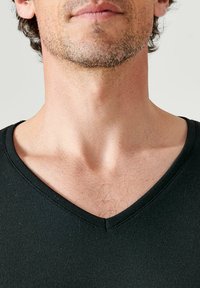 Damart COL V MANCHES COURTES THERMOLACTYL - Maglietta intima - noir