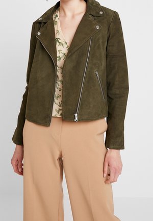 Lederjacke - olive